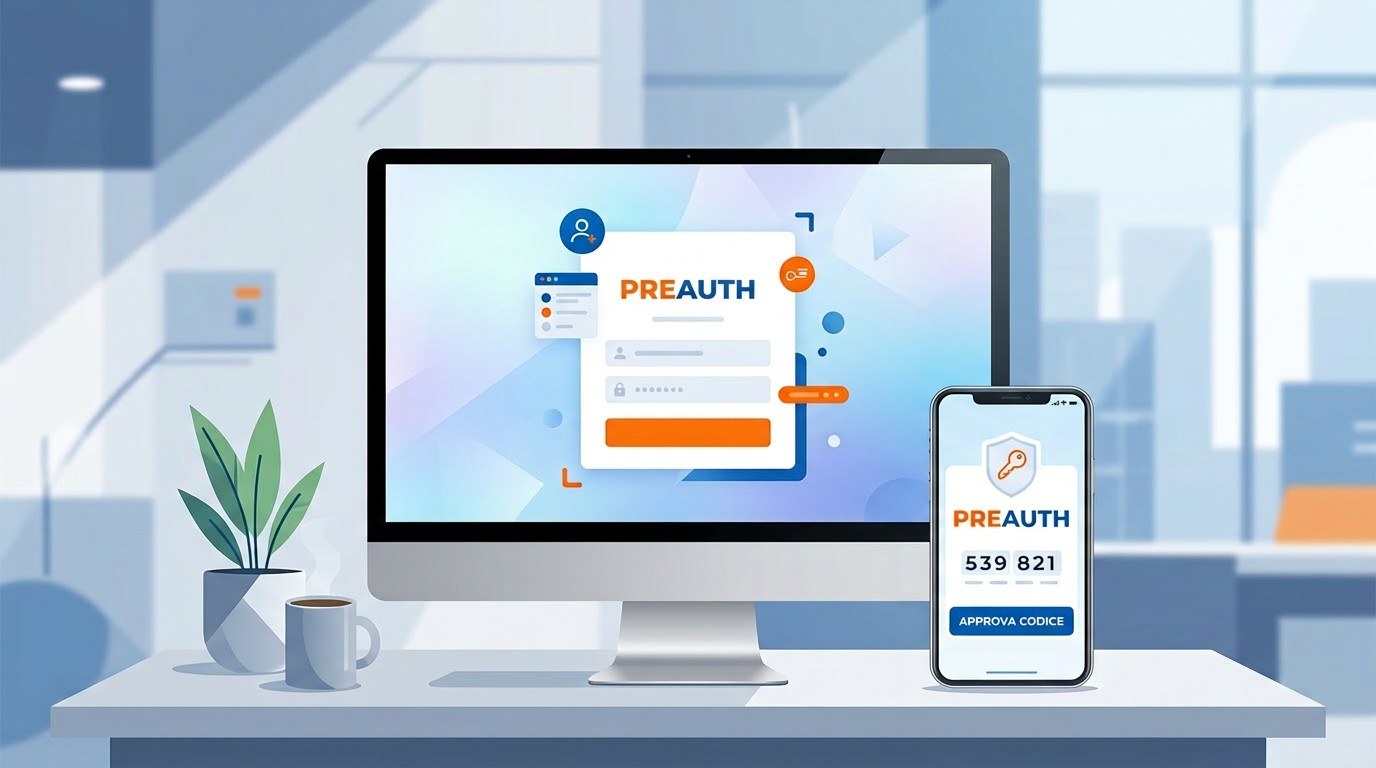 Bundle PreAuthApp con laptop e smartphone
